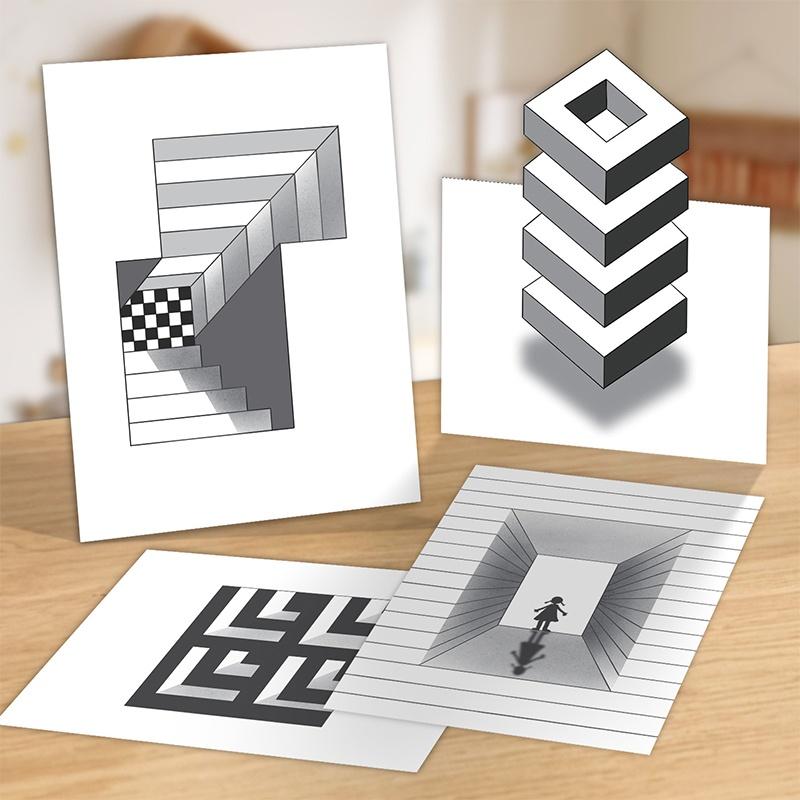 Home Improvement Books - 1/4Pcs Magic 3D Stereoscopic Painting Books